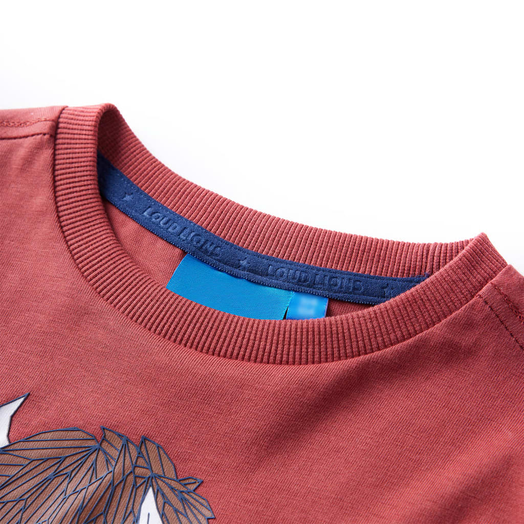 Bērnu krekls ar garām piedurknēm, sarkanbrūns, 92
