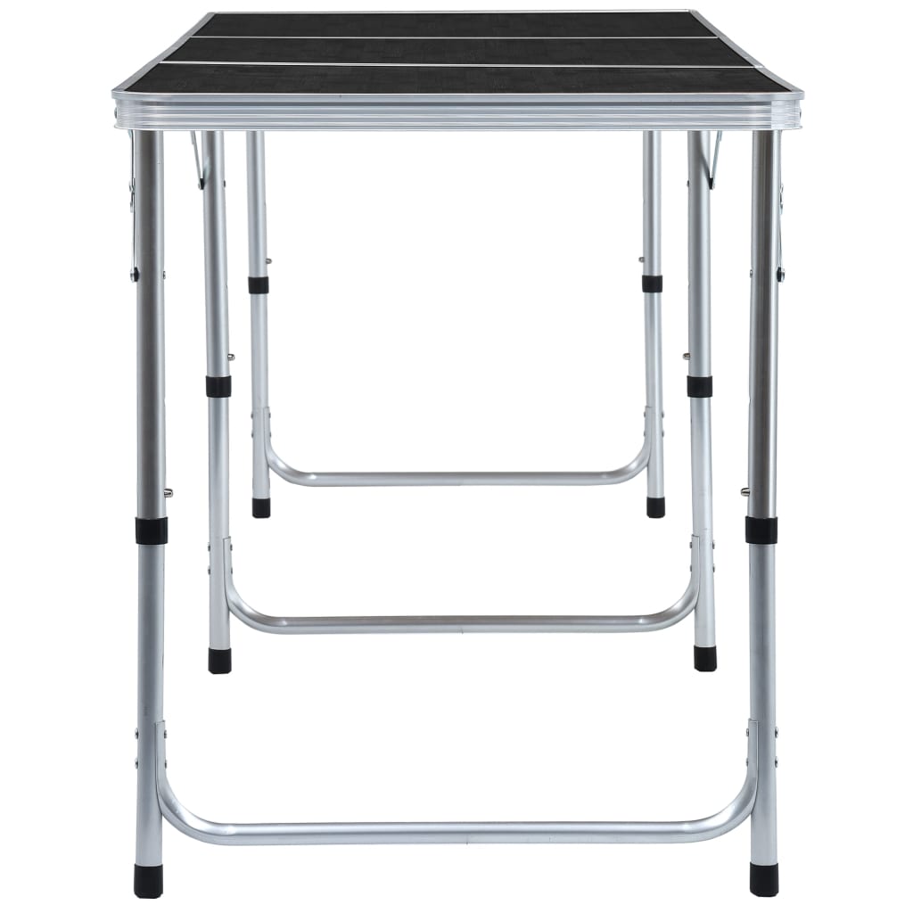 vidaXL saliekams kempinga galds, pelēks, alumīnijs, 180x60 cm