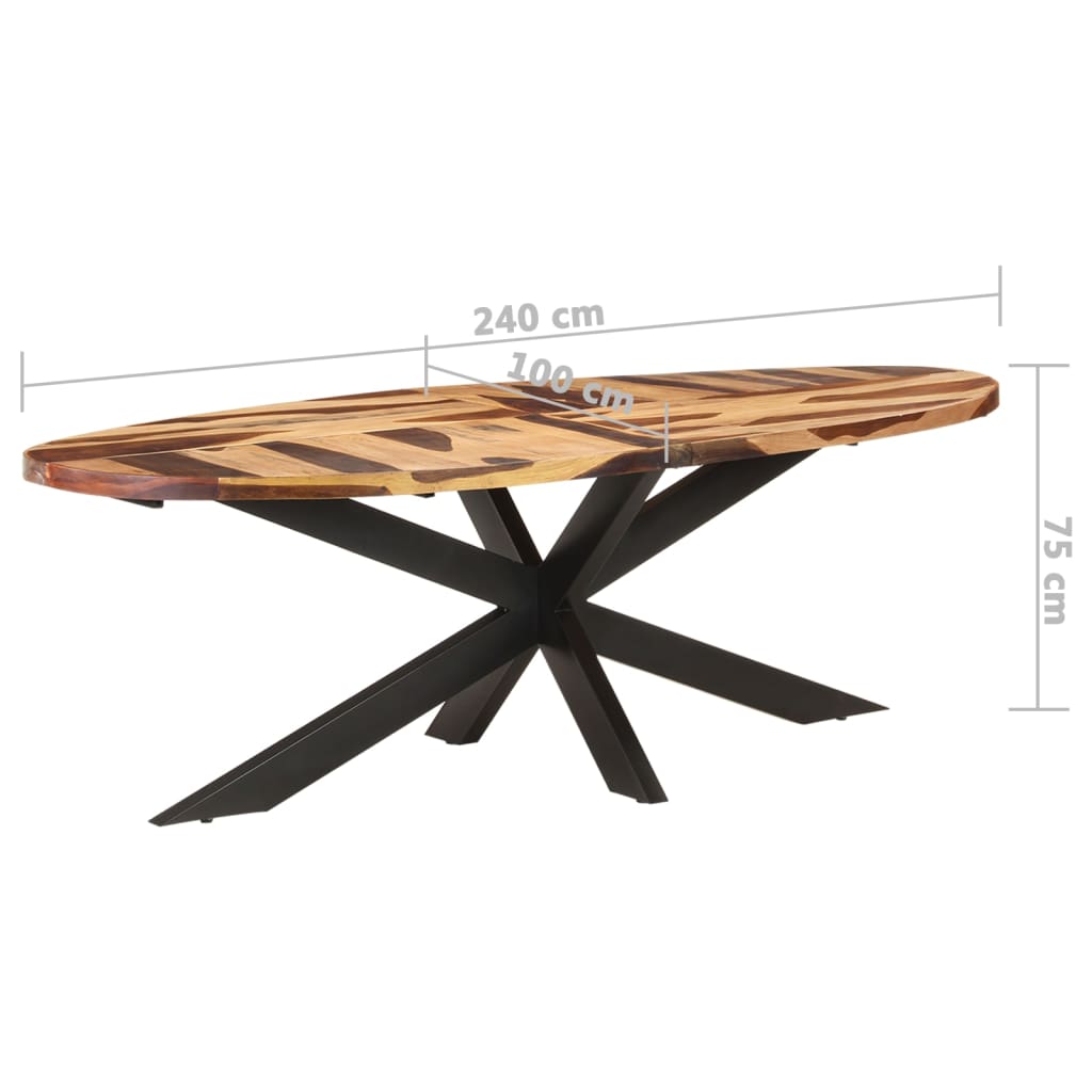 vidaXL virtuves galds, 240x100x75 cm, akācijas koks ar medus apdari