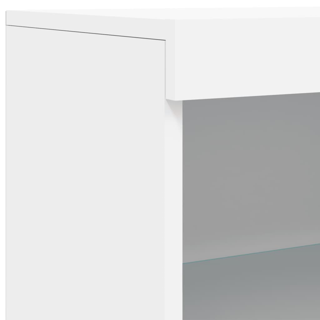 vidaXL kumode ar LED lampiņām, balta, 60,5x37x100 cm