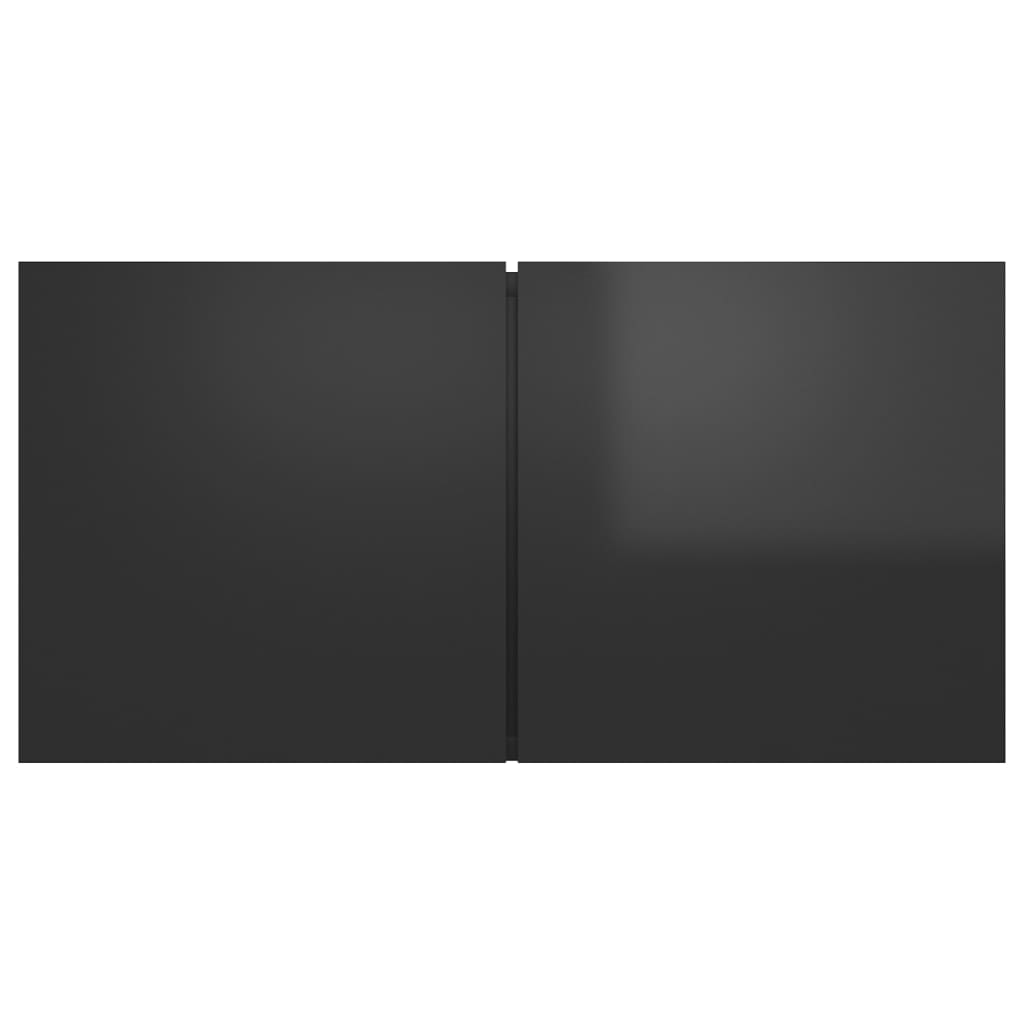vidaXL 3-daļīgs TV skapīšu komplekts, spīdīgi melns, skaidu plāksne