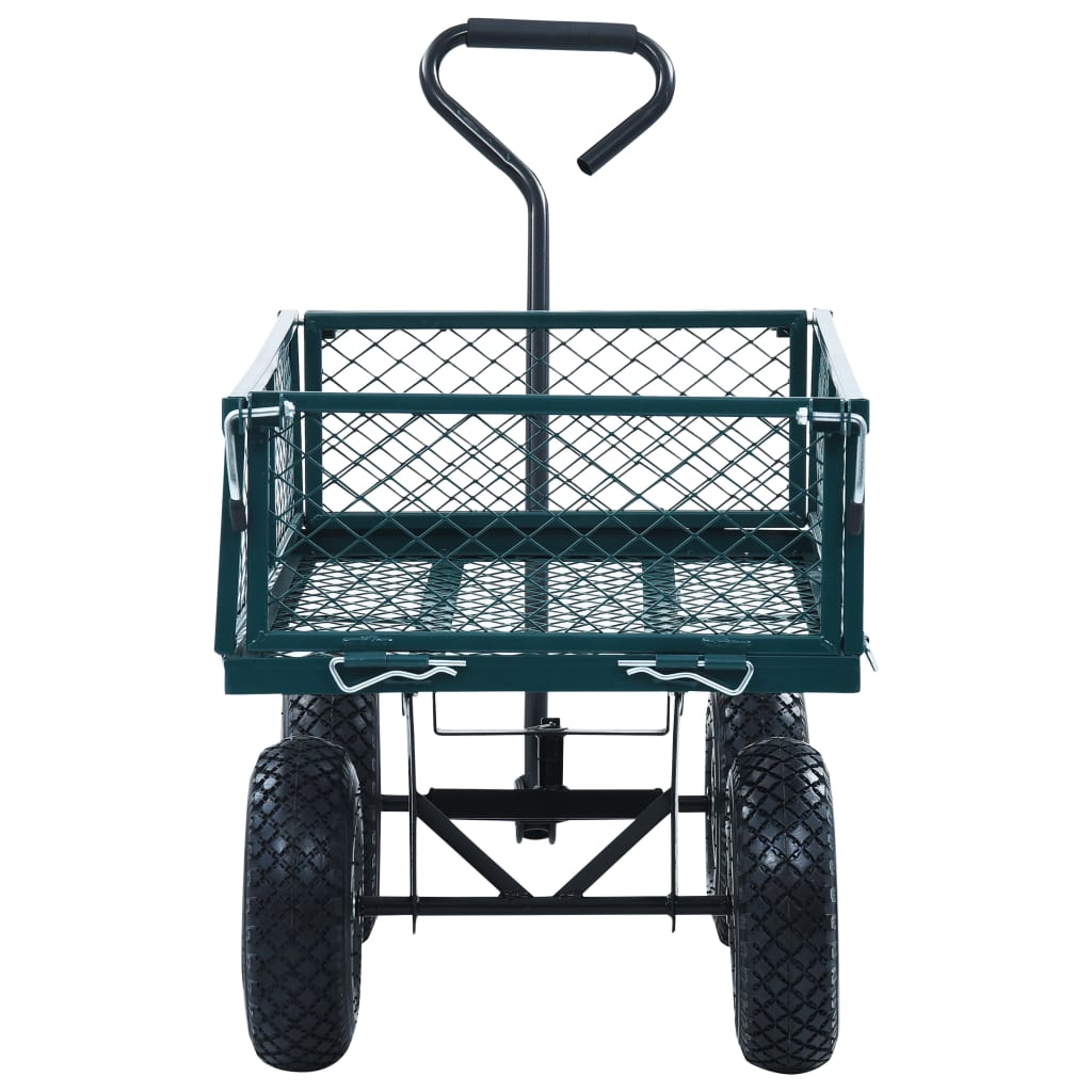 vidaXL dārza ratiņi, zaļi, 250 kg