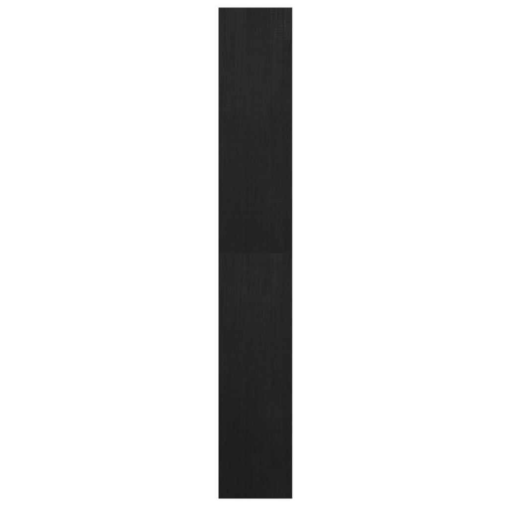 vidaXL grāmatu plaukts, melns, 40x30x199 cm, priedes masīvkoks