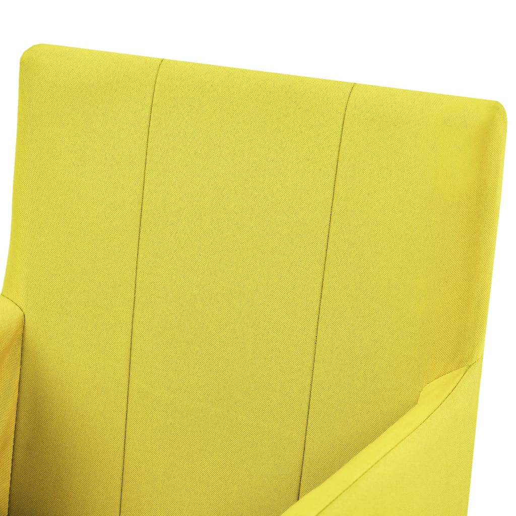 vidaXL virtuves krēsli ar roku balstiem, 2 gab., dzeltens audums