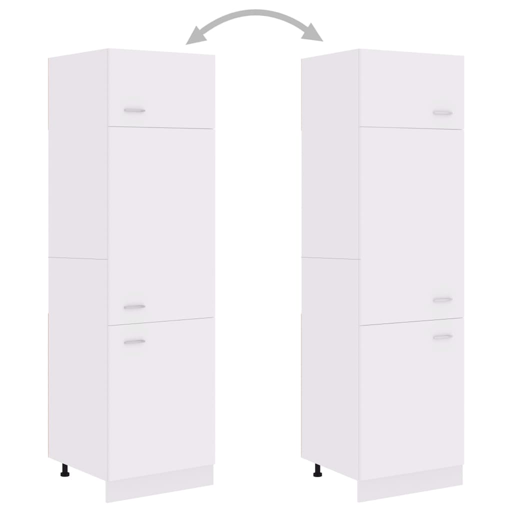 vidaXL ledusskapja skapis, balts, 60x57x207 cm, skaidu plāksne