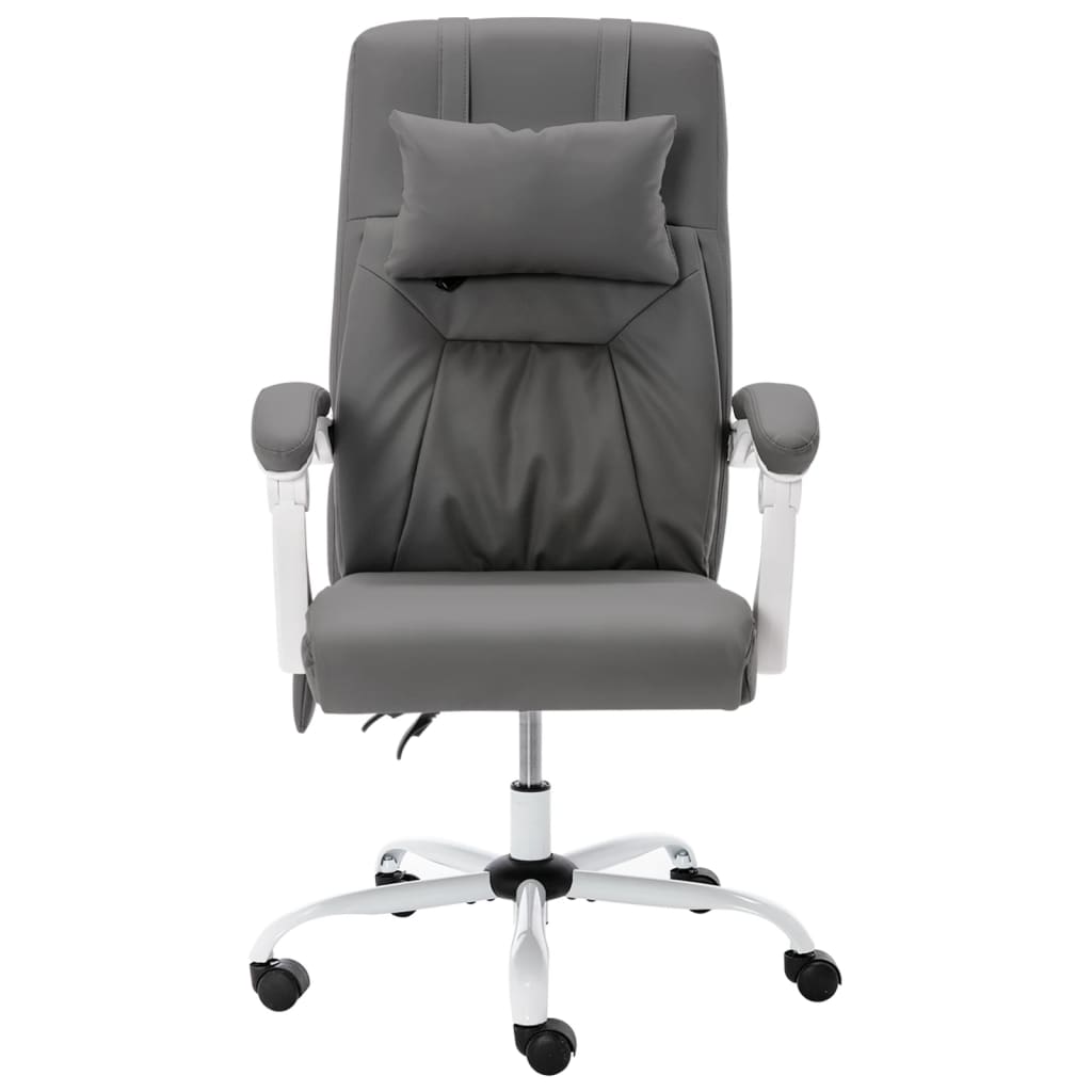 vidaXL biroja masāžas krēsls, pelēka mākslīgā āda
