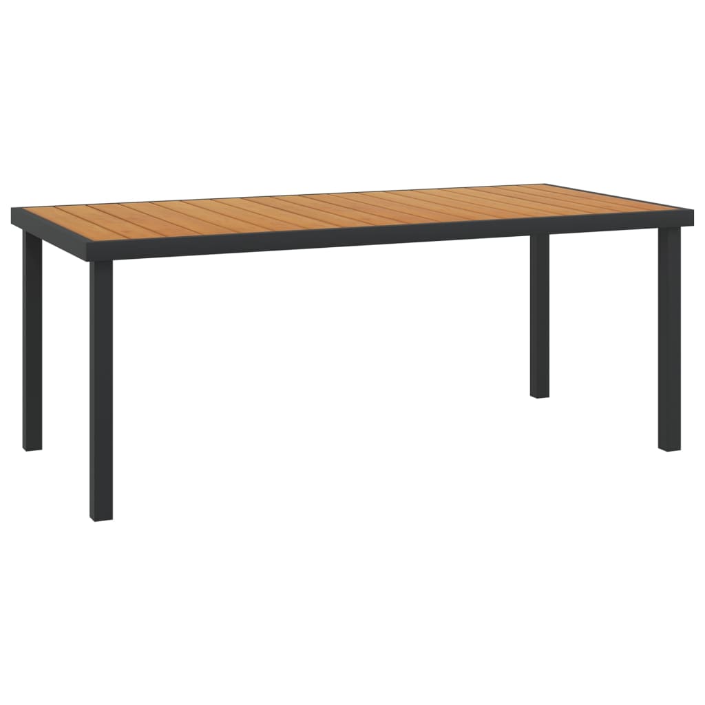vidaXL dārza galds, brūns, 190x90x74,5 cm, alumīnijs un WPC