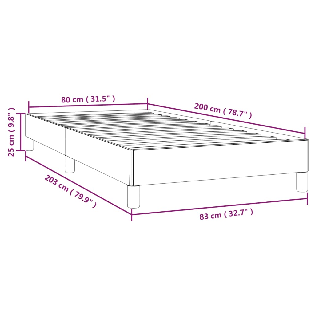 vidaXL gultas rāmis, balts, 80x200 cm, mākslīgā āda