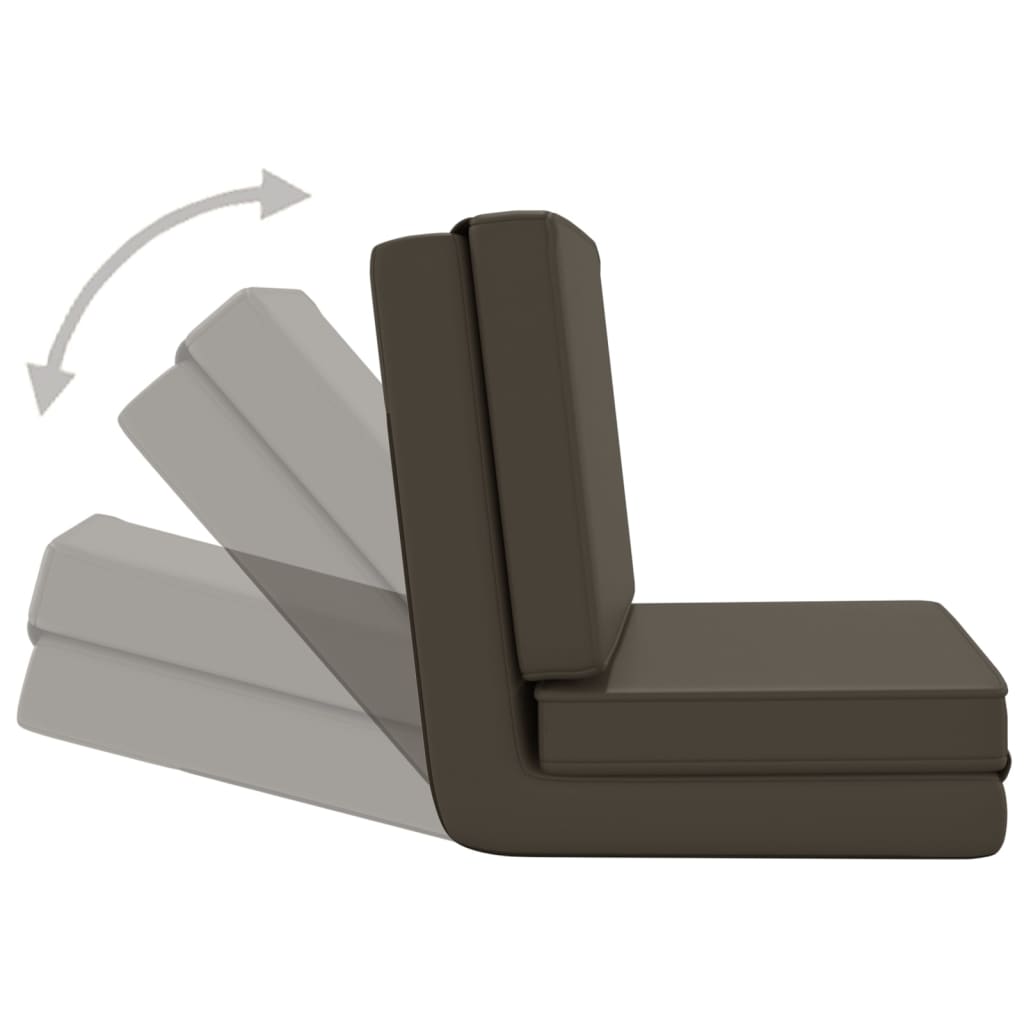 vidaXL salokāms grīdas krēsls, antracītpelēka mākslīgā āda