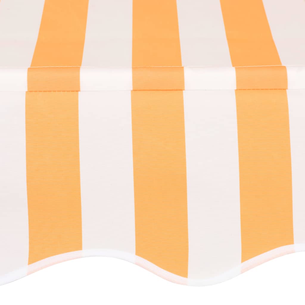 vidaXL izvelkama markīze, 250 cm, manuāla, oranža ar baltām svītrām