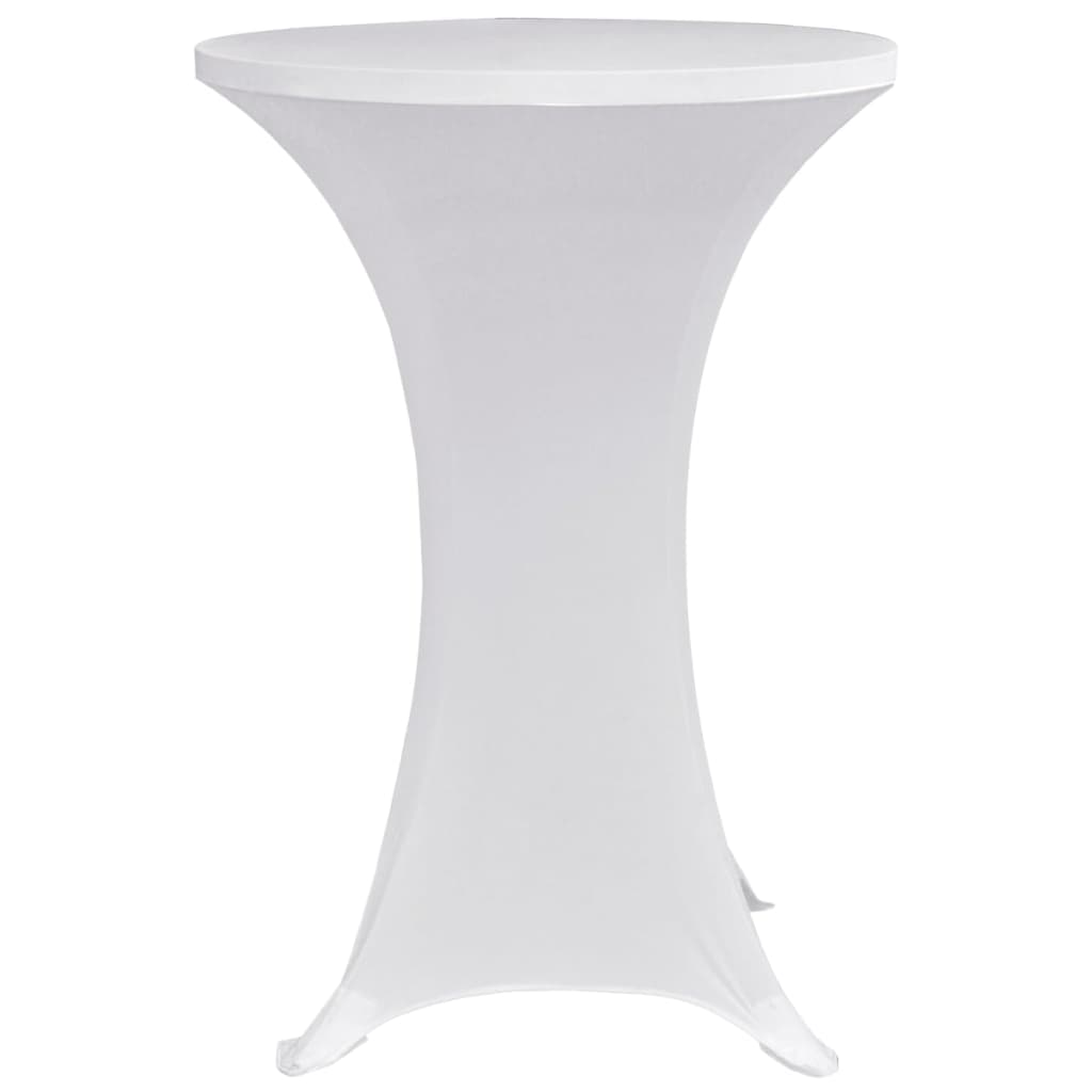 vidaXL galda pārvalki, 4 gab., Ø 60 cm, balts elastīgs audums
