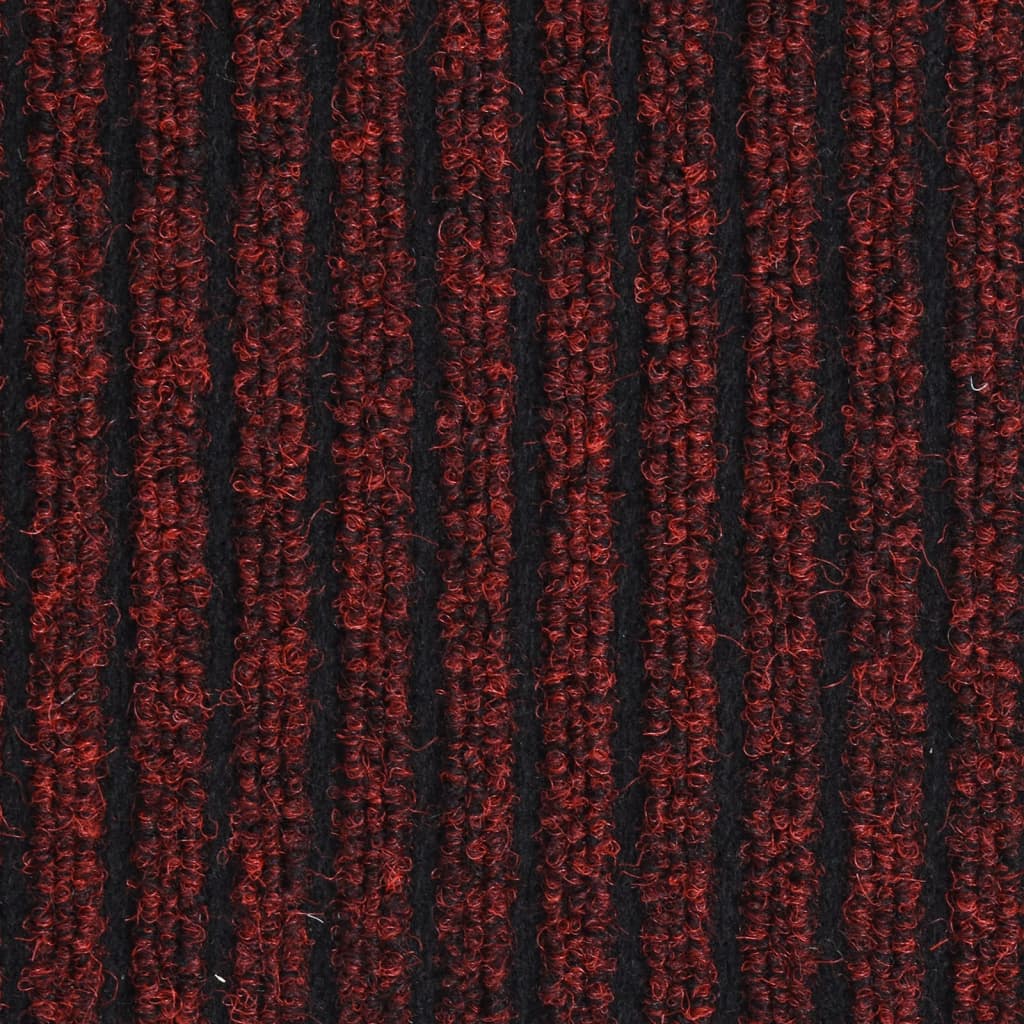 vidaXL durvju paklājs, svītrains, sarkans, 60x80 cm