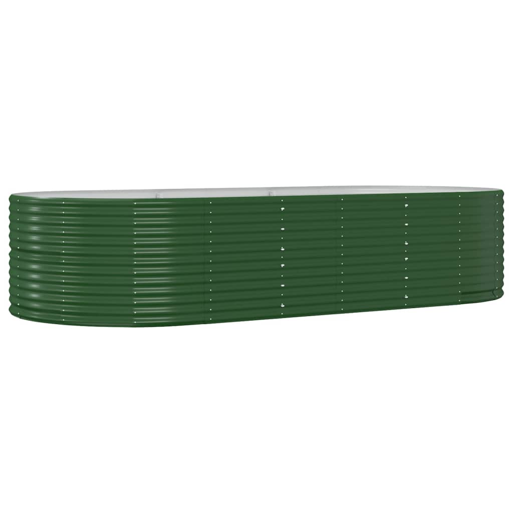 vidaXL augstā puķu kaste, zaļa, 291x140x68 cm, pulverkrāsots tērauds