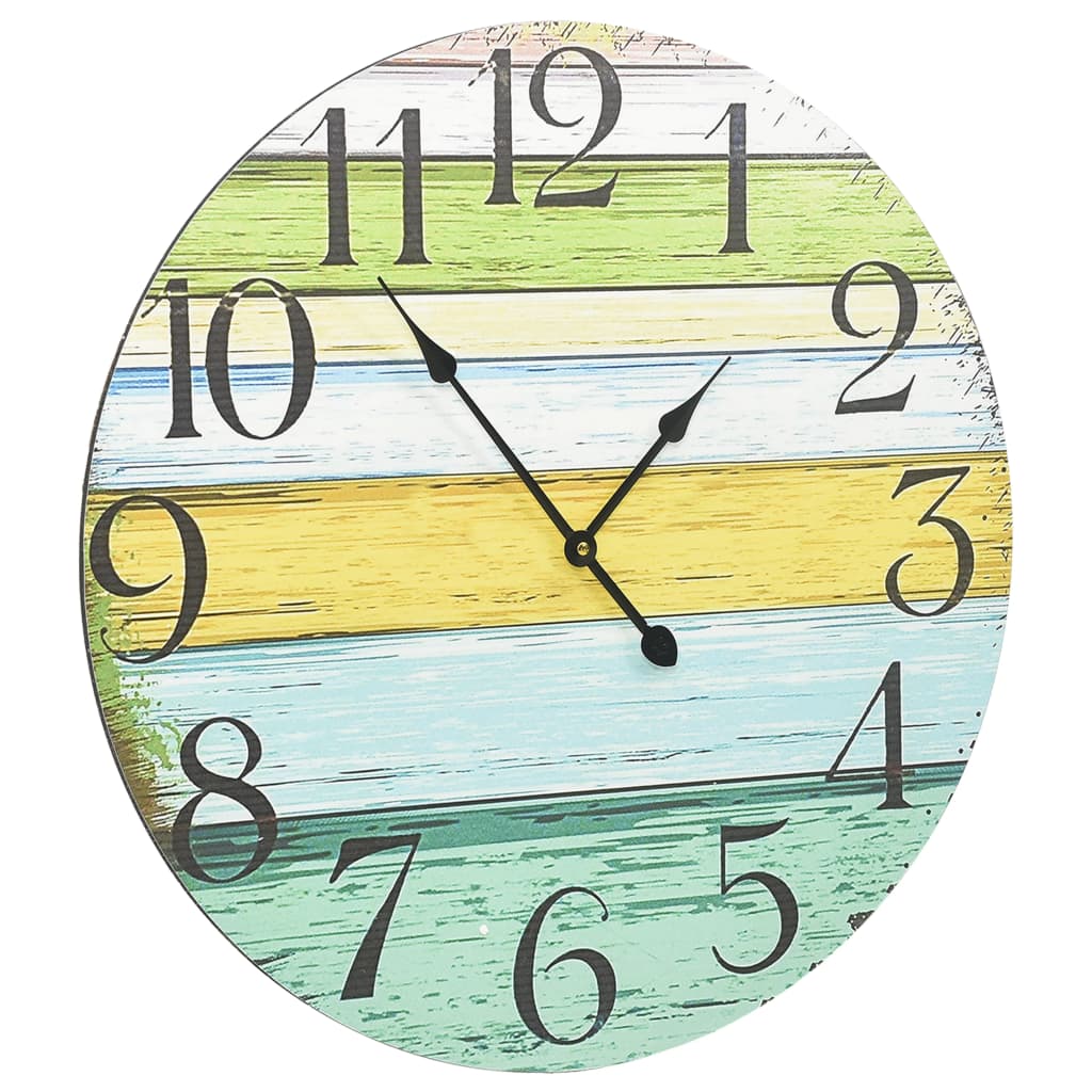 vidaXL sienas pulkstenis, daudzkrāsains, 60 cm, MDF