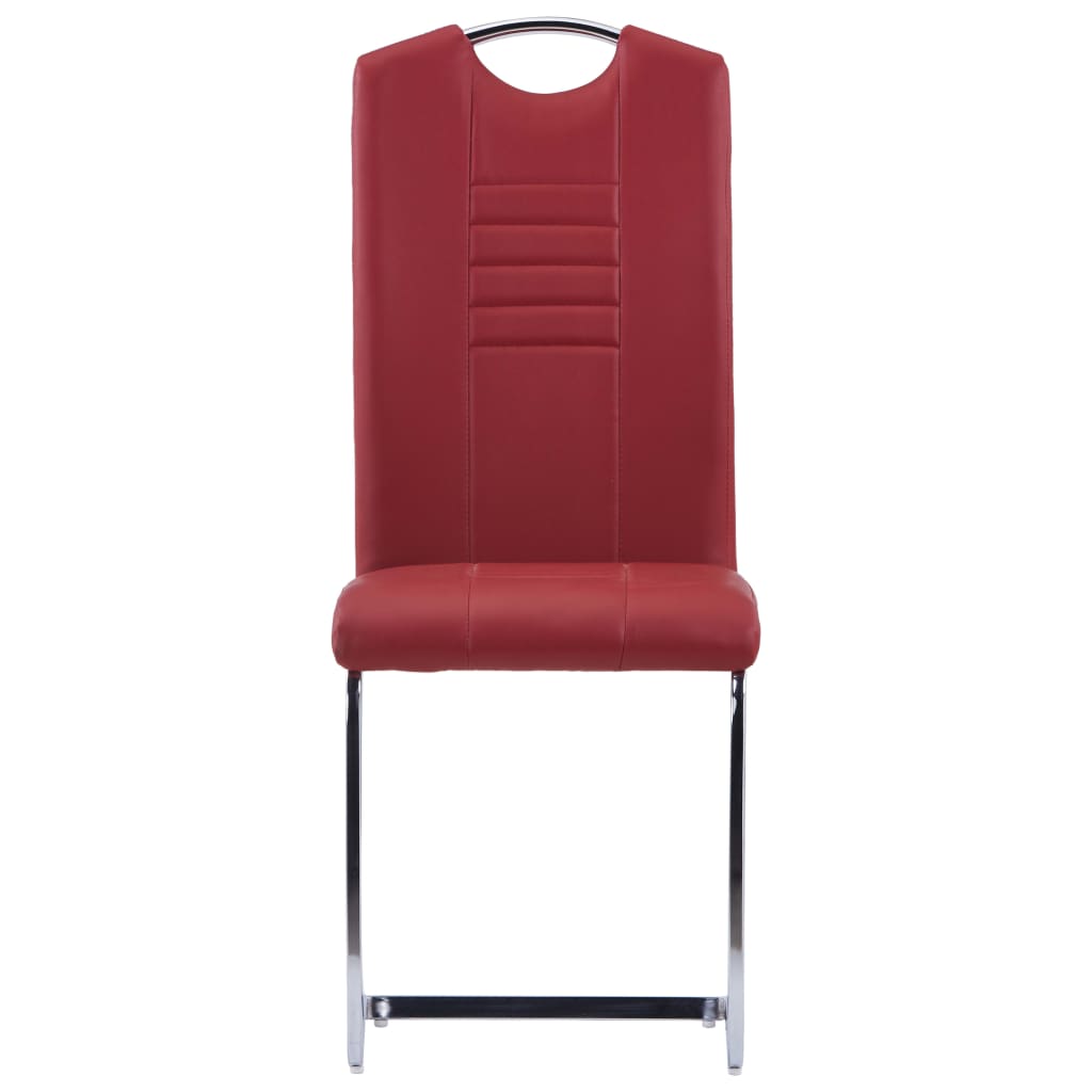 vidaXL virtuves galds un 10 krēsli, sarkana mākslīgā āda