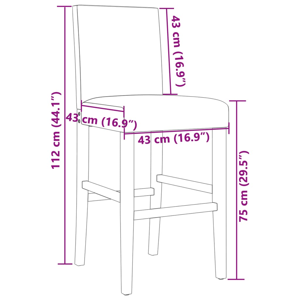 vidaXL bāra krēsli, 2 gab., masīvs gumijkoks un mākslīgā āda