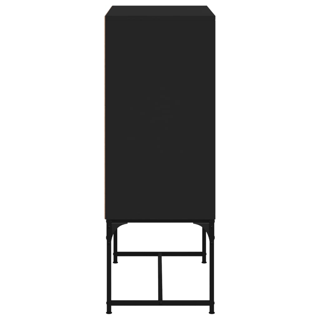 vidaXL skapītis ar stikla durvīm, melns, 69x37x100 cm