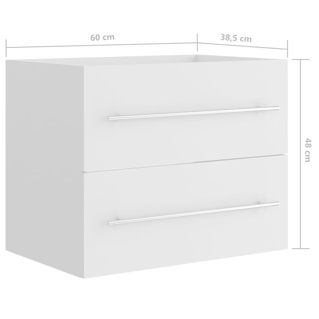 vidaXL izlietnes skapītis, balts, 60x38,5x48 cm, skaidu plāksne