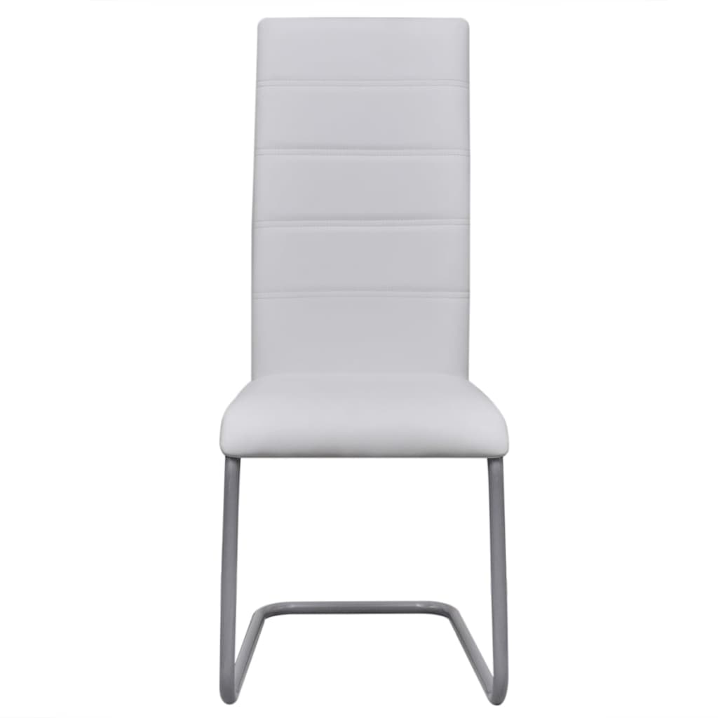 vidaXL konsoles virtuves krēsli, 4 gab., balta mākslīgā āda
