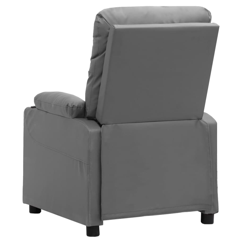 vidaXL masāžas krēsls, atgāžams, pelēka mākslīgā āda