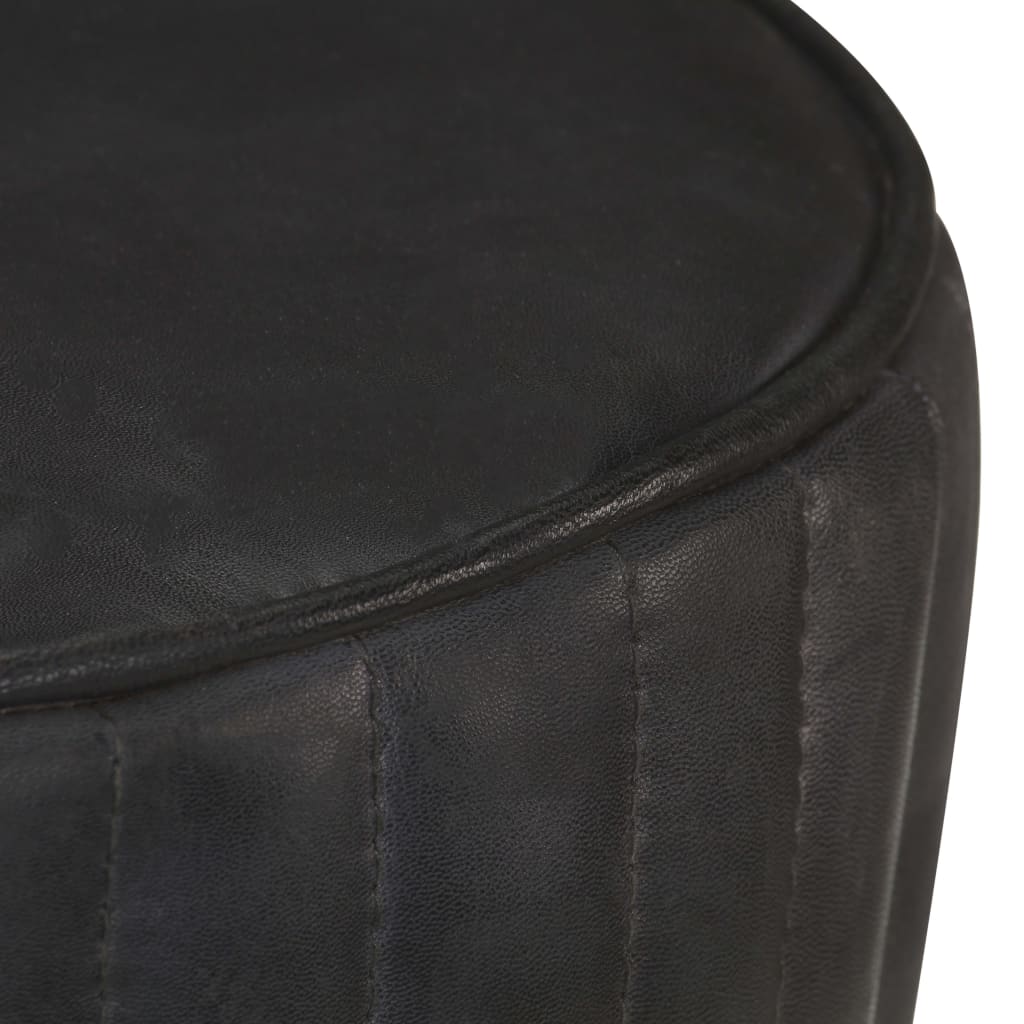 vidaXL bāra krēsls, melna dabīgā āda