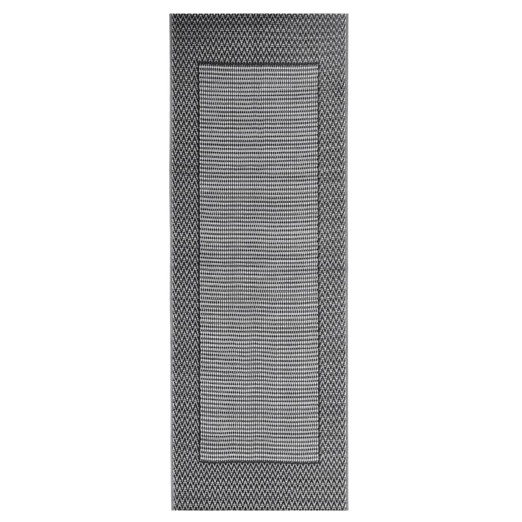 vidaXL āra paklājs, melns, 80x250 cm, PP