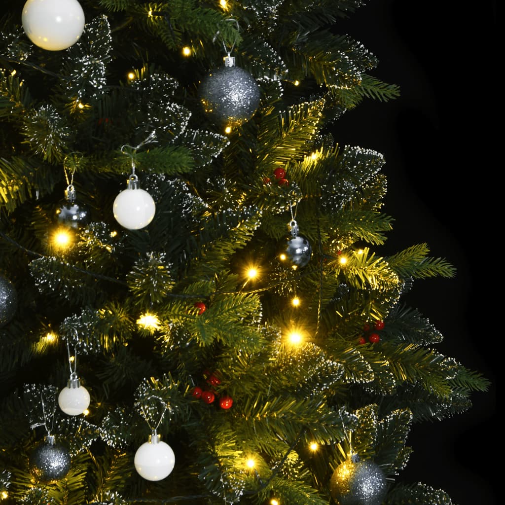 vidaXL mākslīgā Ziemassvētku egle, bumbiņu komplekts, 180 cm, 300 LED