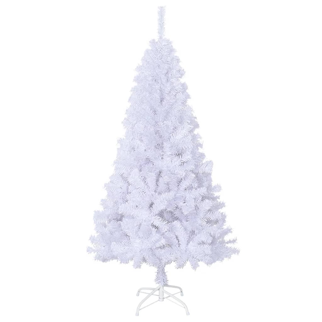 vidaXL mākslīgā Ziemassvētku egle, biezi zari, balta, 120 cm, PVC
