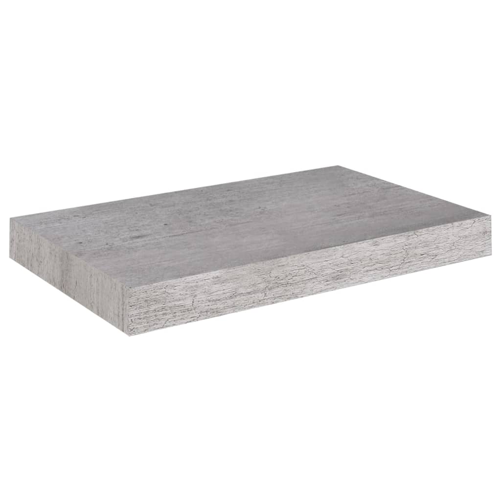 vidaXL sienas plaukts, betona pelēks, 40x23x3,8 cm, MDF