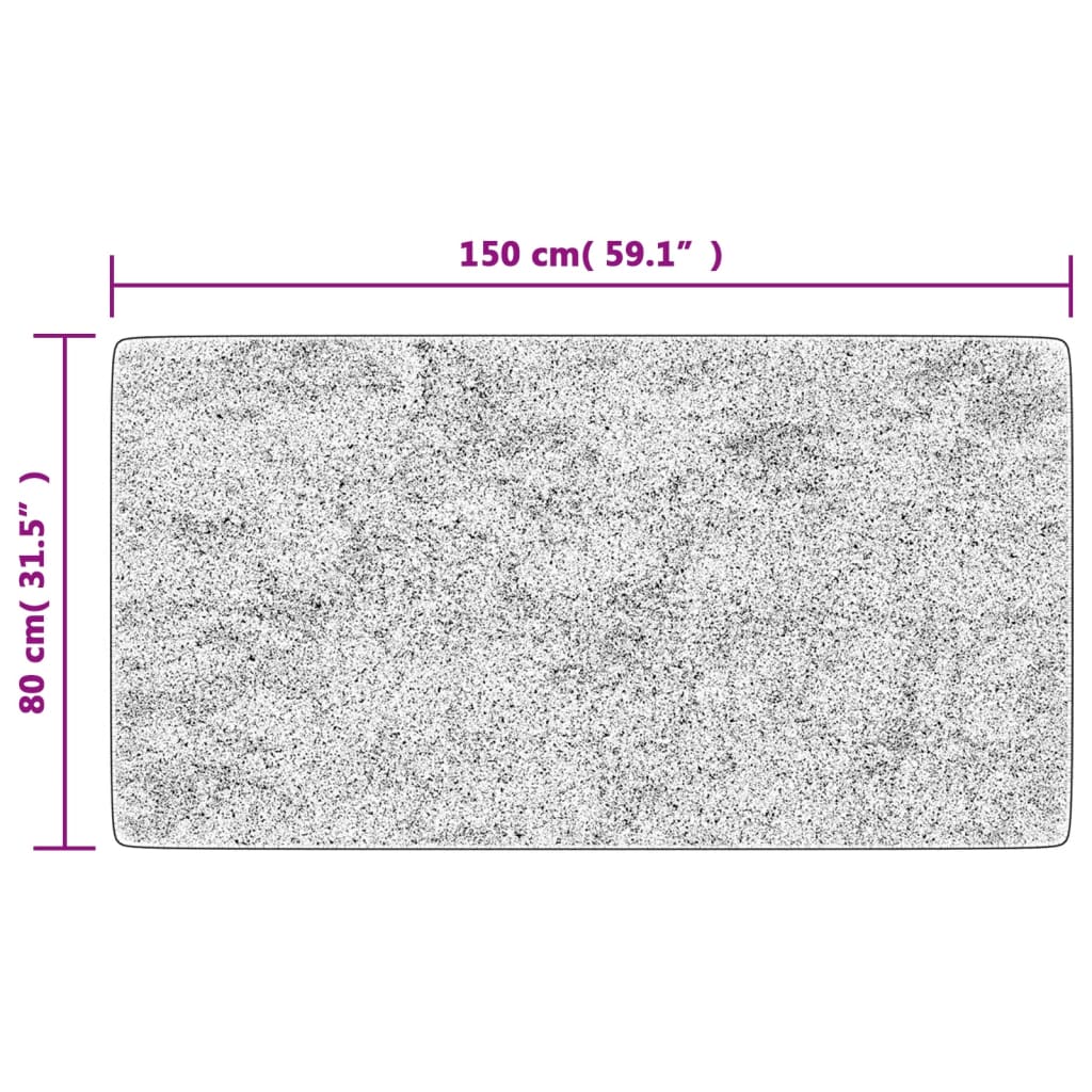 vidaXL paklājs, 80x150 cm, mazgājams, neslīdošs, melna un balta