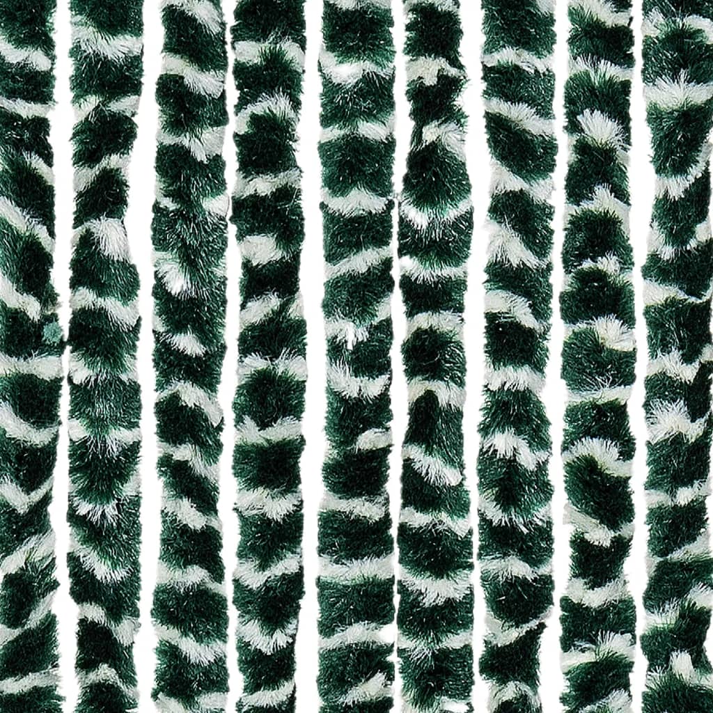 vidaXL kukaiņu aizkars, zaļš un balts, 100x230 cm, šenils