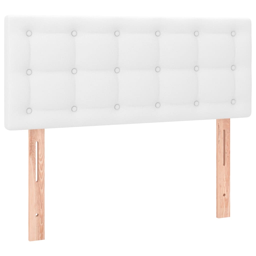 vidaXL atsperu gulta ar matraci, balta, 120x200 cm, mākslīgā āda