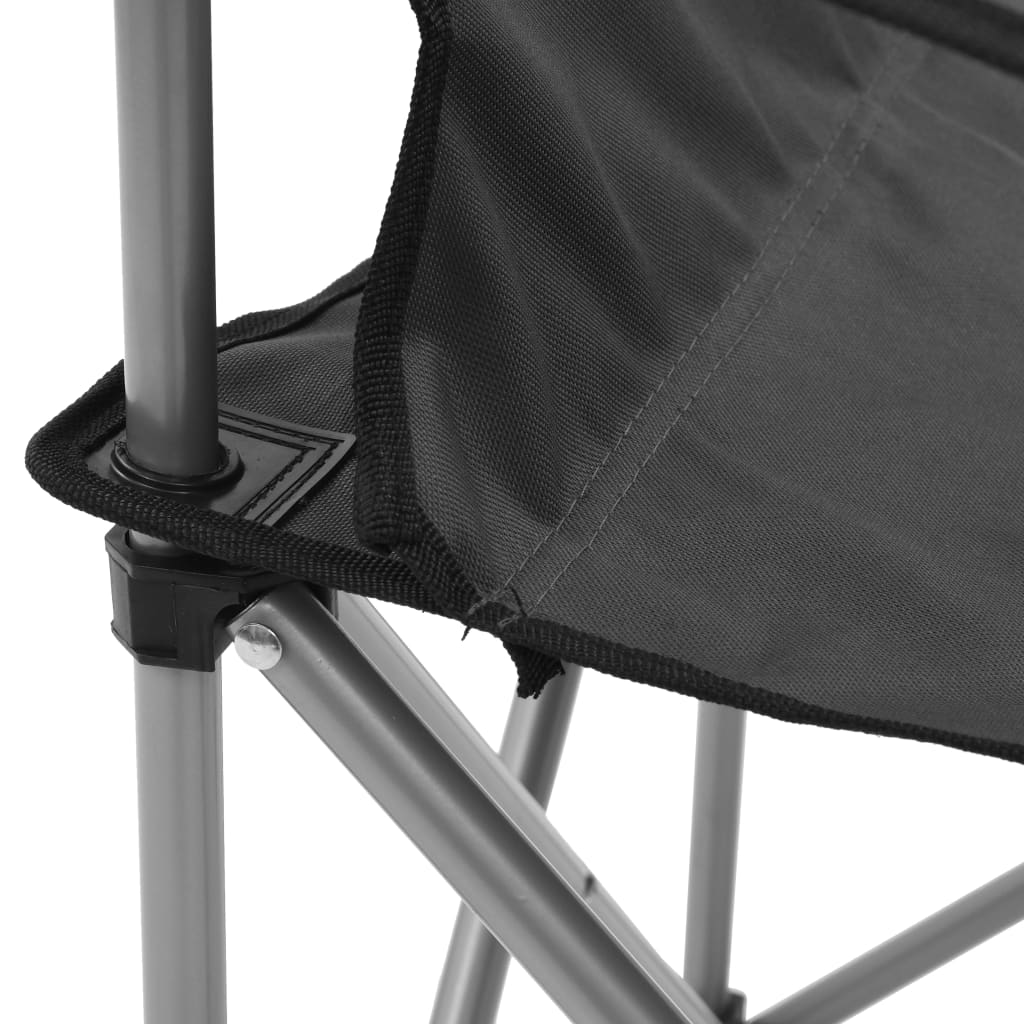 vidaXL kempinga galda un krēslu komplekts, 3 gab., pelēks