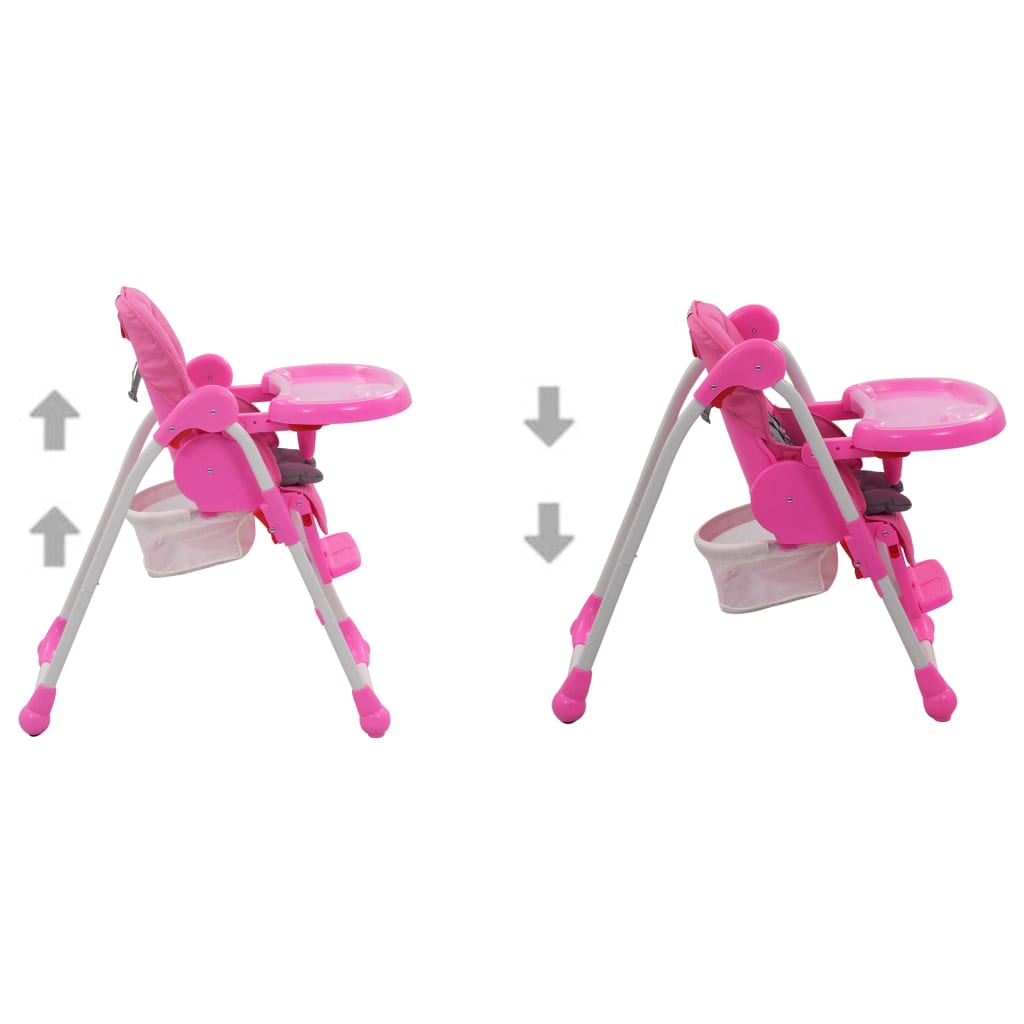 vidaXL bērnu barošanas krēsls, rozā ar pelēku