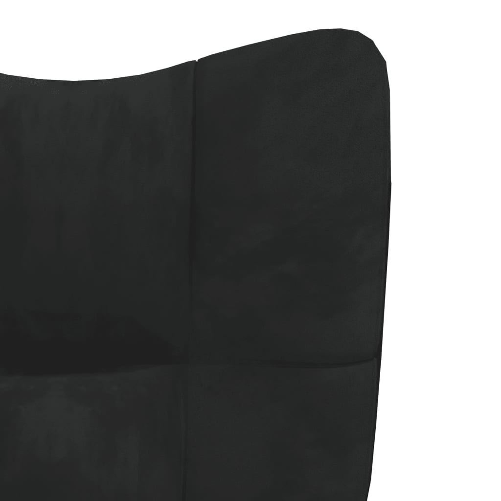 vidaXL atpūtas krēsls ar kāju balstu, melns samts