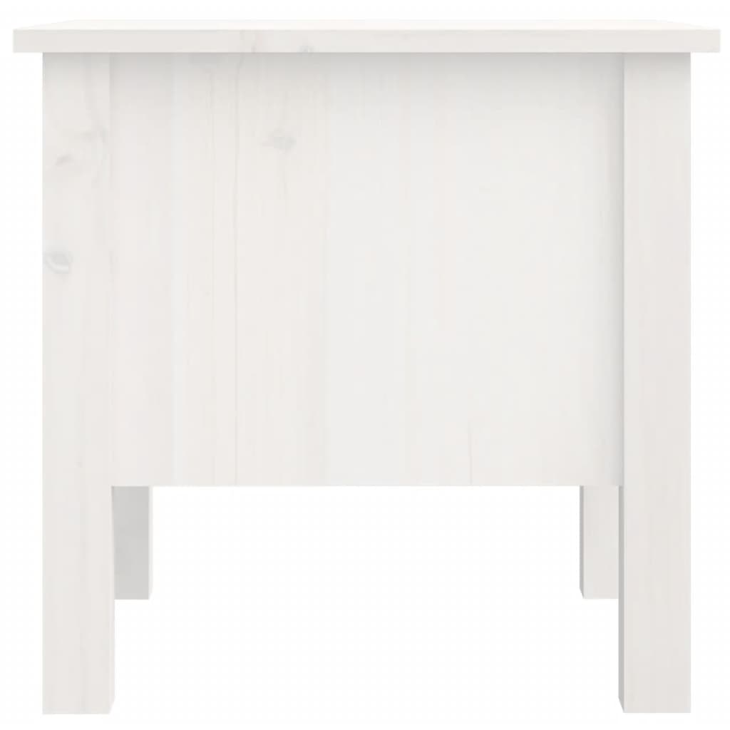 vidaXL galdiņš, balts, 40x40x39 cm, priedes masīvkoks