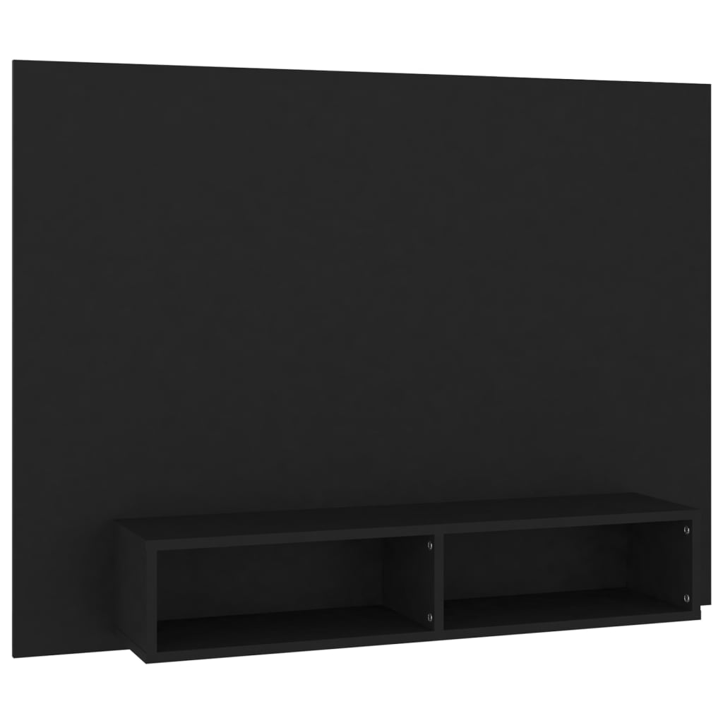 vidaXL sienas TV plaukts, melns, 120x23,5x90 cm, skaidu plātne