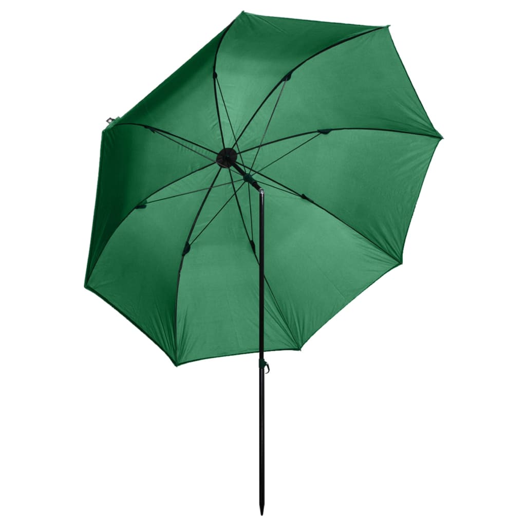 vidaXL zvejas lietussargs, 240x210 cm, zaļš