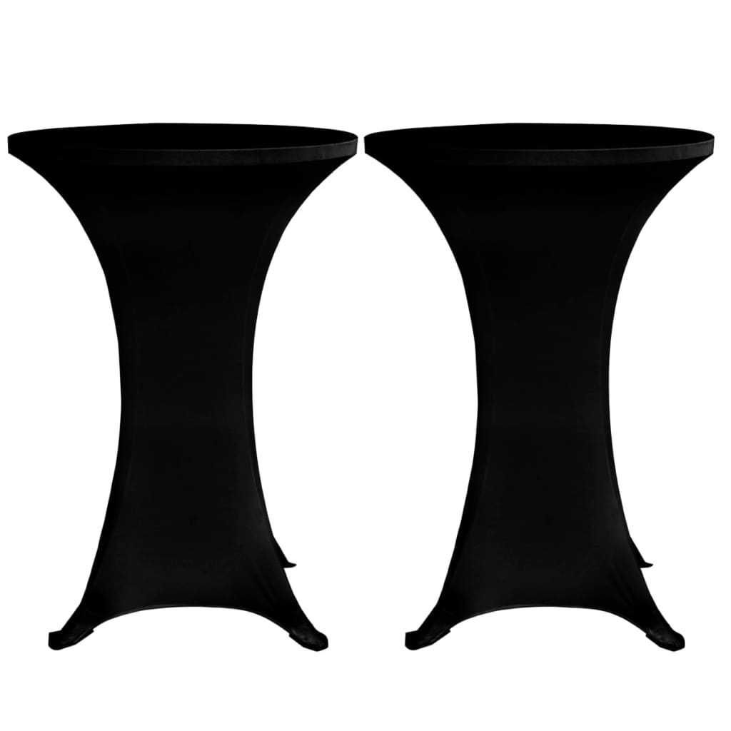vidaXL galda pārvalki, 4 gab., Ø 60 cm, melns elastīgs audums