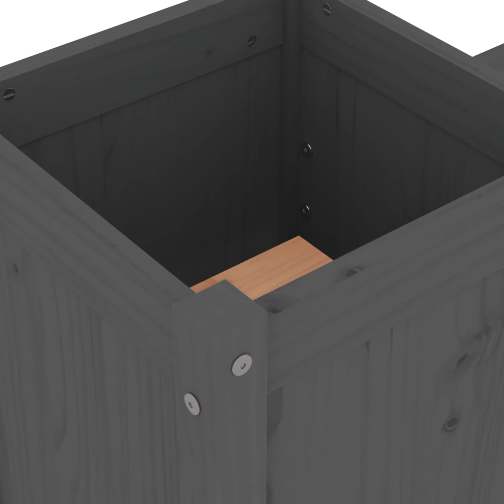 vidaXL sols ar puķu kastēm, 180x36x63 cm, priedes masīvkoks