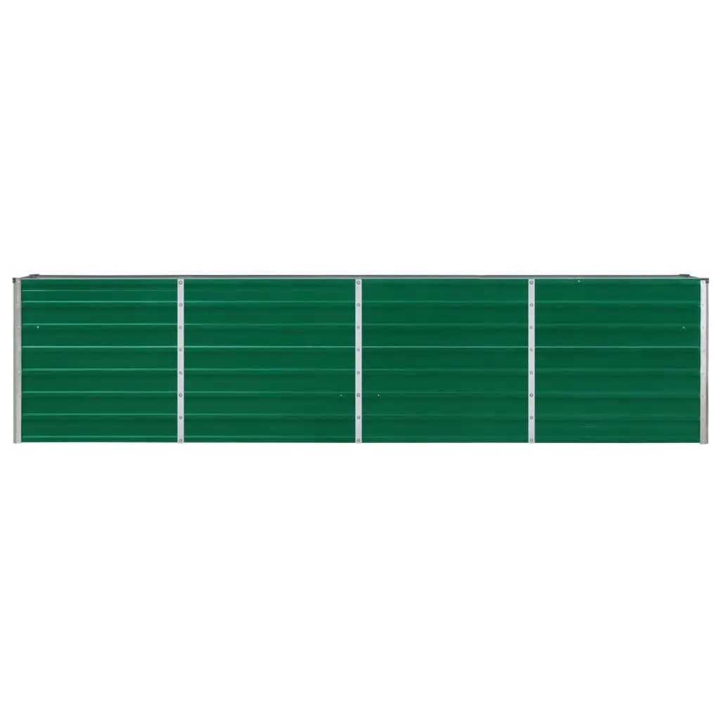 vidaXL puķu kaste, zaļa, 320x40x77 cm, cinkots tērauds