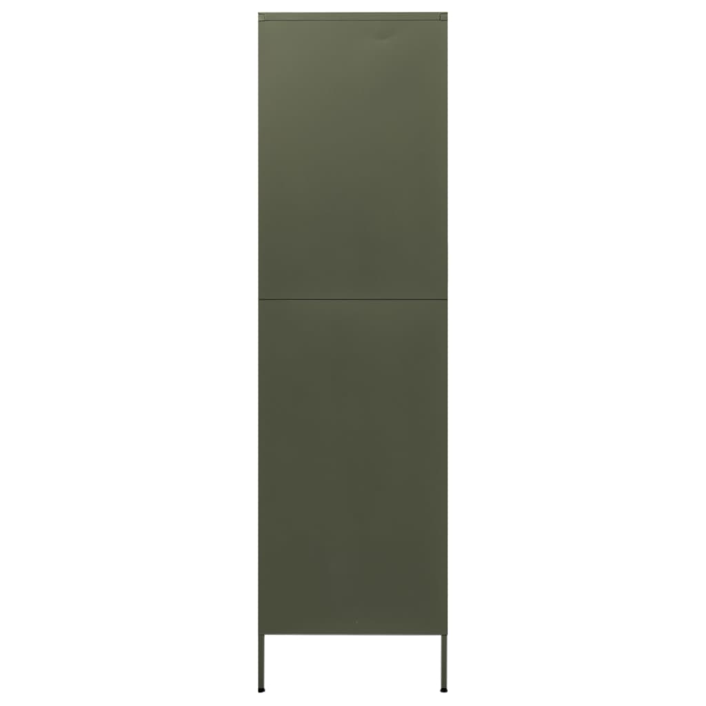 vidaXL skapis, 90x50x180 cm, tērauds, olīvu zaļš