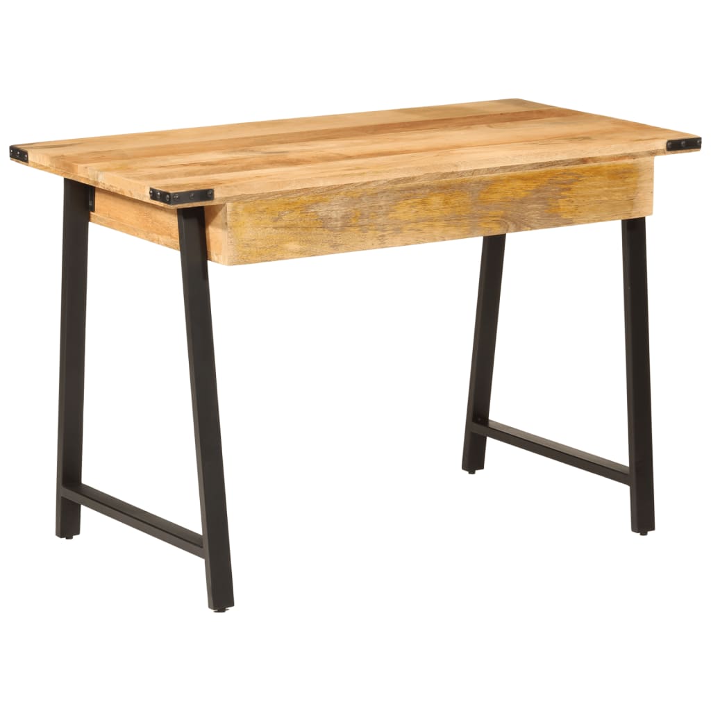 vidaXL galds ar atvilktnēm, 105x55x70 cm, mango masīvkoks, dzelzs