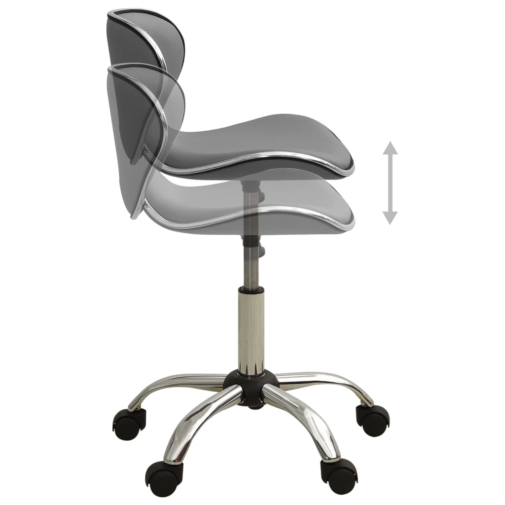 vidaXL biroja krēsls, pelēka mākslīgā āda