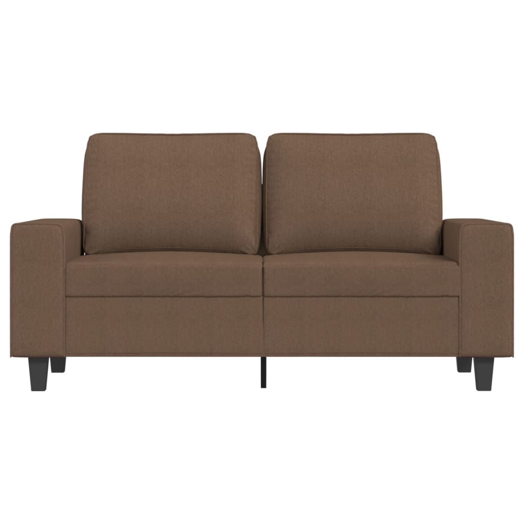vidaXL divvietīgs dīvāns, brūns audums, 120 cm