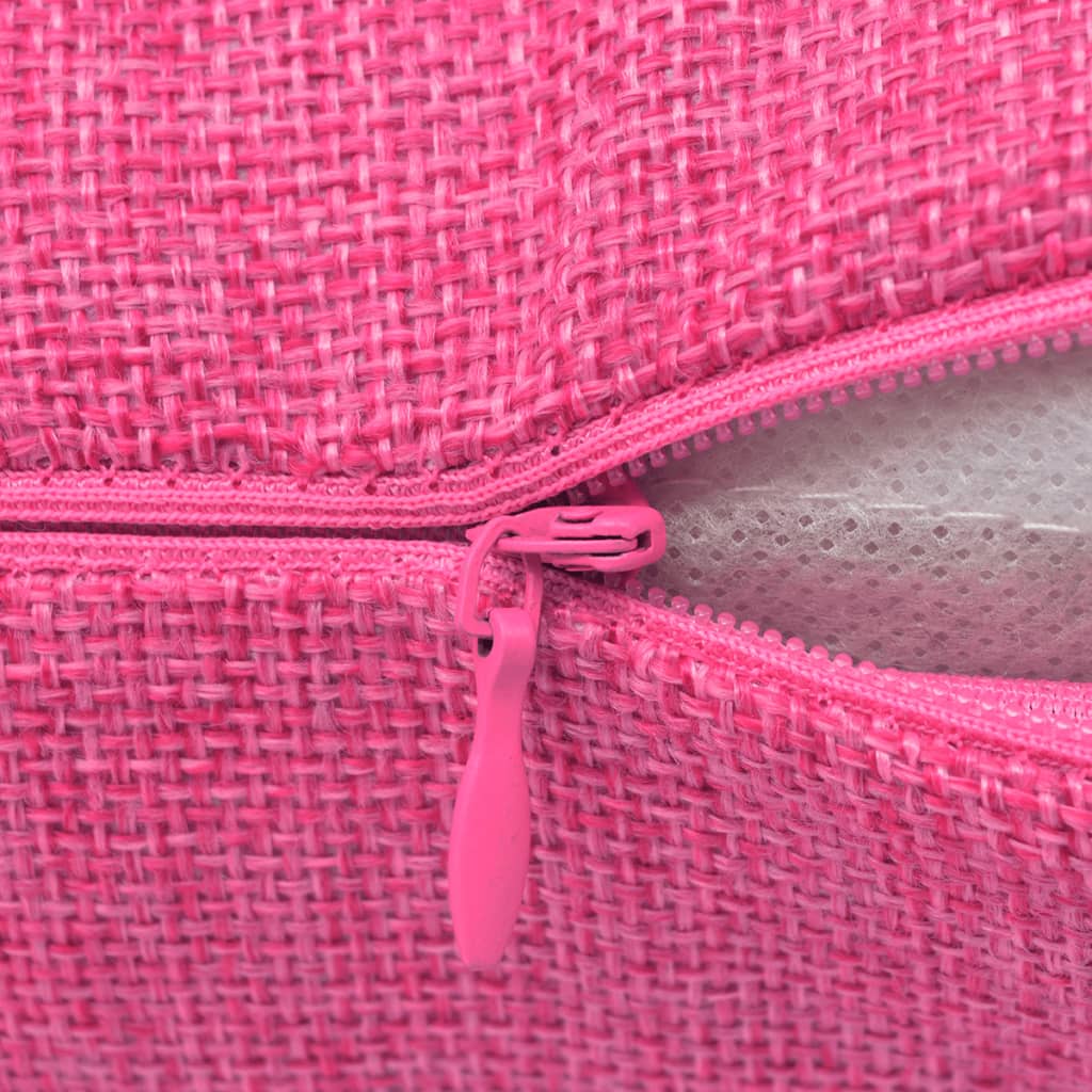 vidaXL spilvenu pārvalki, 4 gab., 80x80 cm, linam līdzīgs rozā audums
