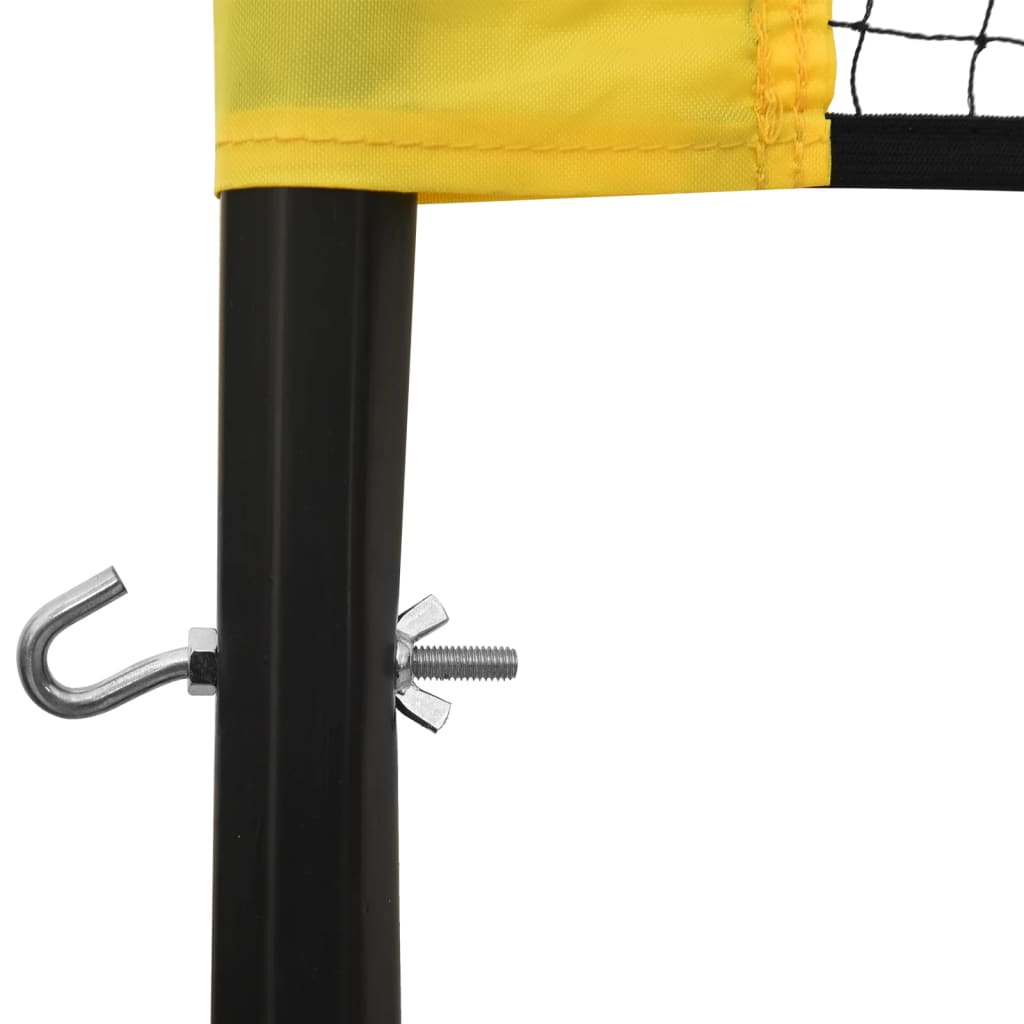 vidaXL badmintona tīkls, dzeltens un melns, 600x155 cm, PE audums