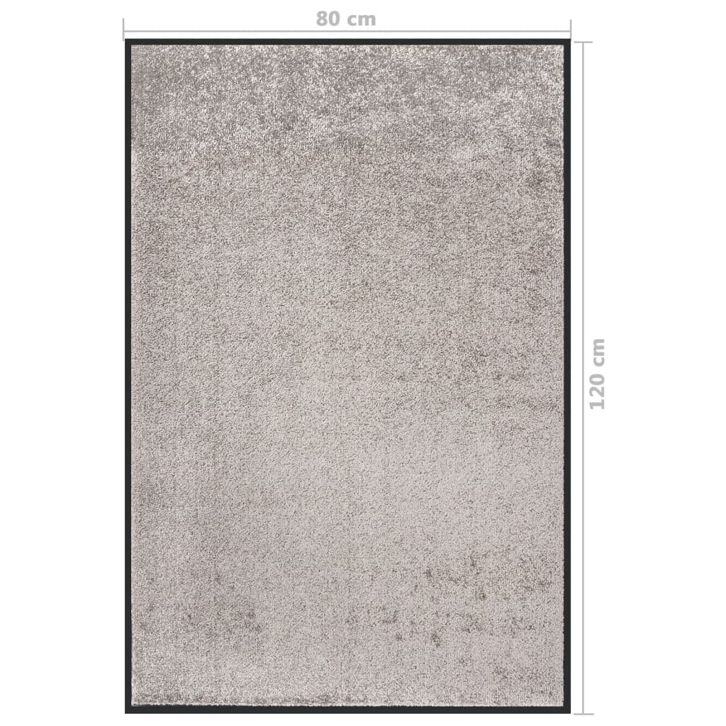 vidaXL durvju paklājs, pelēks, 80x120 cm