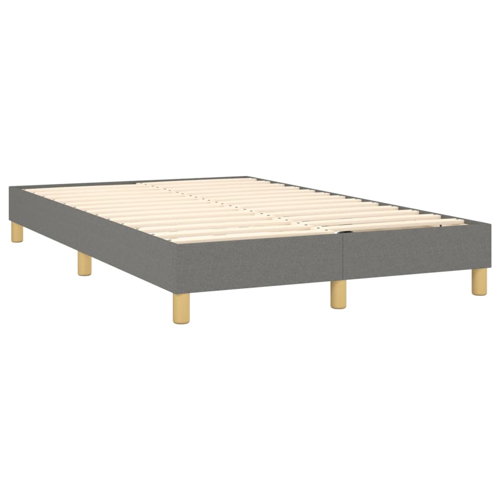 vidaXL atsperu gulta ar matraci, tumši pelēka audums, 120x200cm