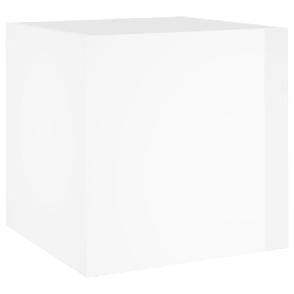 vidaXL puķu kaste, spīdīgi balta, 40x40x40 cm, inženierijas koks